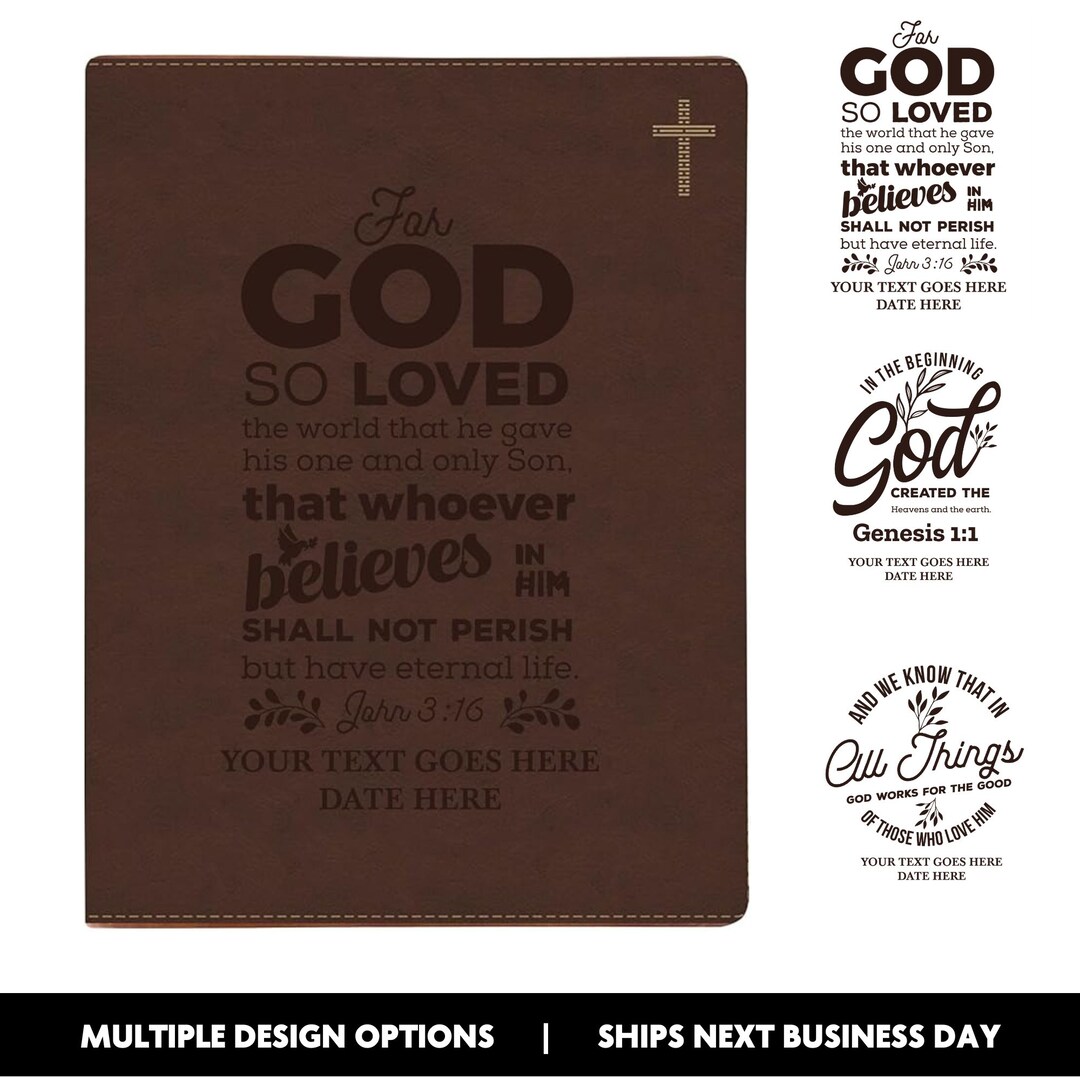 Custom Bible Verse Text Leather Bible Case Custom Bible Verse Text Leather Bible Case